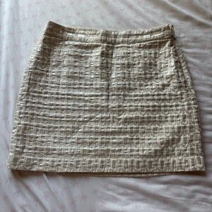 Banana Republic Textured Cream Mini Skirt